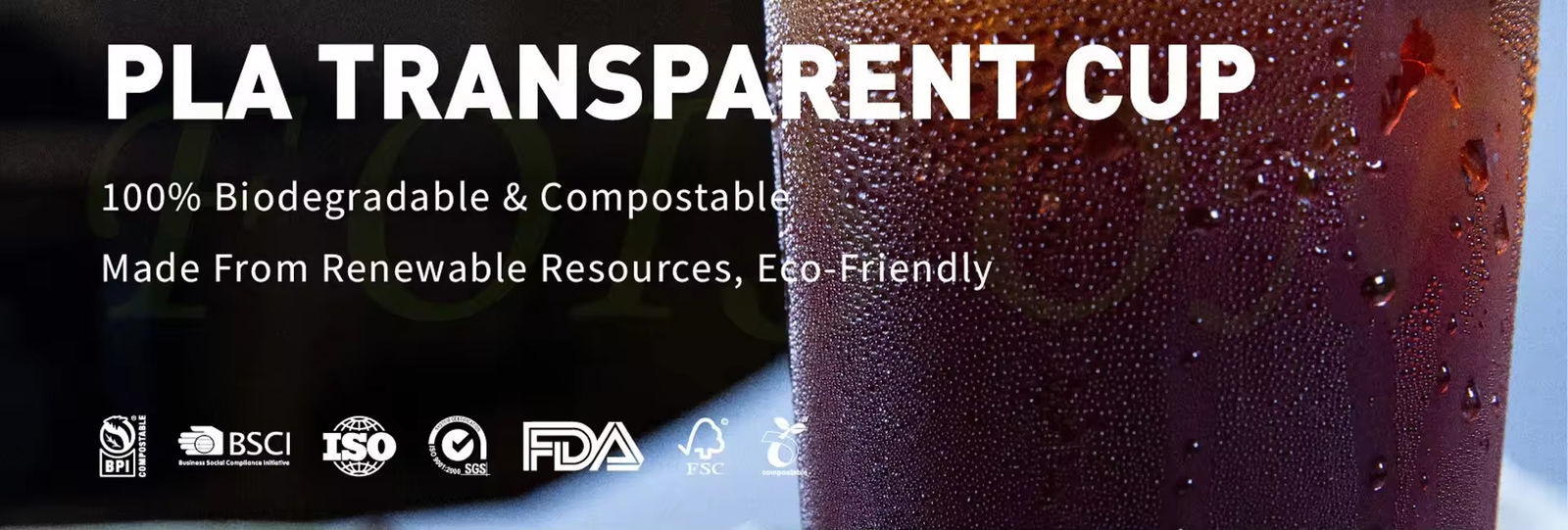 Coupe biodégradable jetable