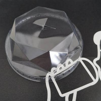 Préparation d'un échantillon gratuit de PET/RPET en plastique à dôme plat, couvercles à insertion en diamant pour tasse à boisson froide