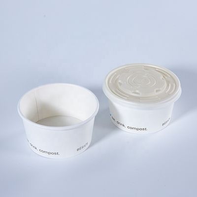 Logo essentiel du restaurant Bocal en papier imprimé de soupe avec couvercle en matériau écologique