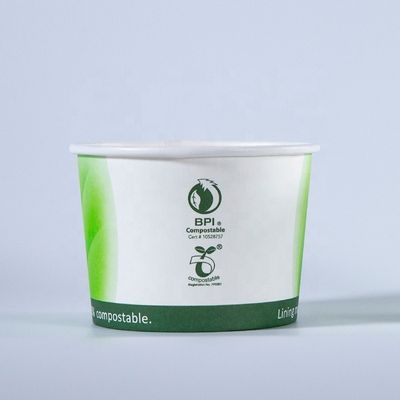 Logo essentiel du restaurant Bocal en papier imprimé de soupe avec couvercle en matériau écologique