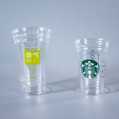 Coupe à emporter de crème glacée 12 oz PET transparent RPET Coupe en plastique jetable avec couvercle