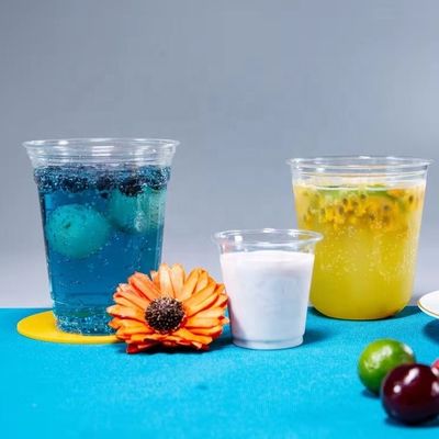 500 ml de tasse en plastique en PLA à fond rond de yaourt biodégradable en forme de U de calibre 96