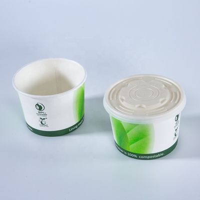 Logo essentiel du restaurant Bocal en papier imprimé de soupe avec couvercle en matériau écologique