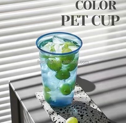 Coupe de contenant de smoothie coloré RPET 16 oz pour les milkshakes et les jus