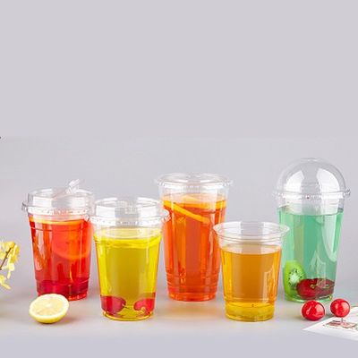 16 OZ Logo personnalisé imprimé en forme de U PET/RPET Beverage Cup pour la crème glacée compostable