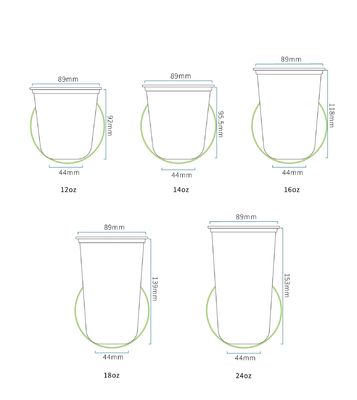 16 OZ Logo personnalisé imprimé en forme de U PET/RPET Beverage Cup pour la crème glacée compostable