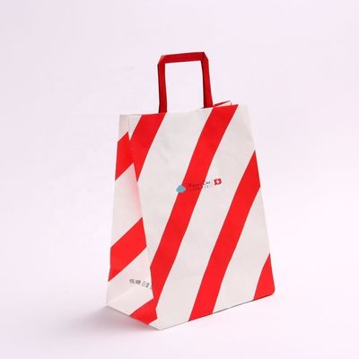 Personnaliser votre propre logo Flexo imprimé manche de patch Kraft sac de papier à emporter pour la restauration rapide