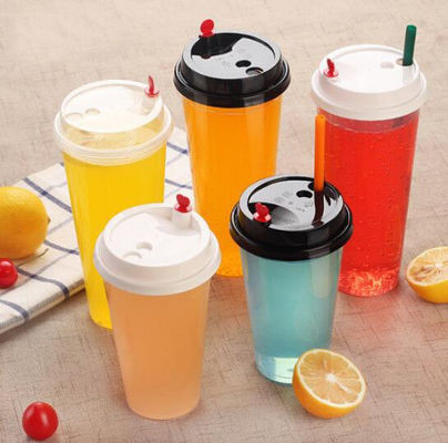 Couvercle de café en PP blanc/noir Couvercle de tasse à café en plastique