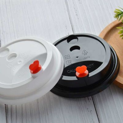 Couvercle de café en PP blanc/noir Couvercle de tasse à café en plastique