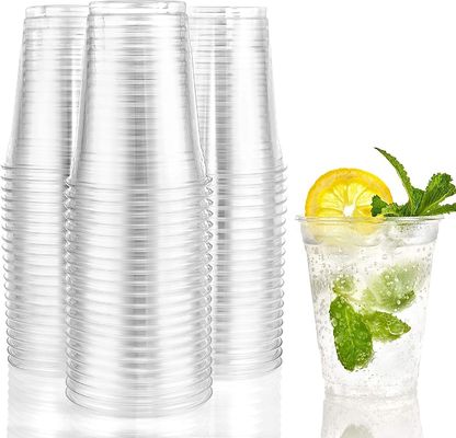 10/12/14/16/20/24 oz de tasses jetables en PLA à froid avec couvercle résistant à la température