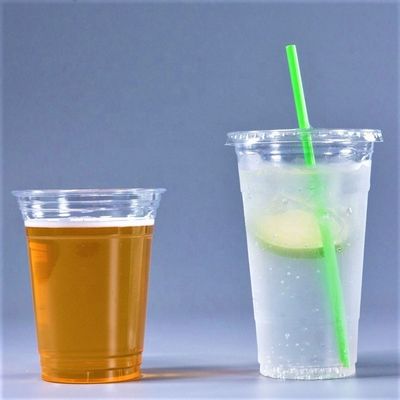 10/12/14/16/20/24 oz de tasses jetables en PLA à froid avec couvercle résistant à la température