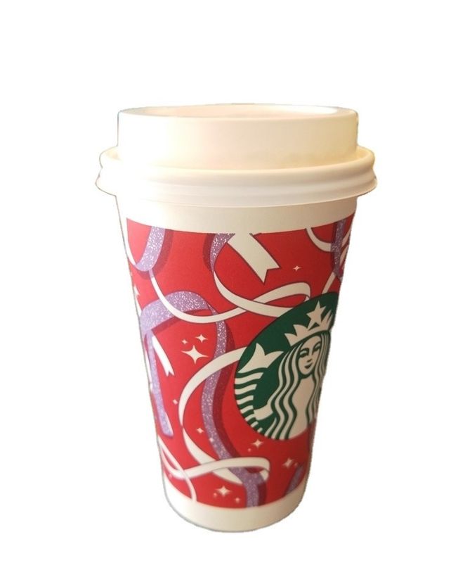Des tasses de papier à café jetables à paroi unique imprimées sur mesure, écologiques pour les fêtes de café