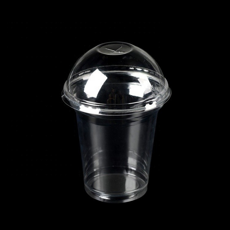 Coupe en plastique jetable en PLA transparente de calibre 95 avec couvercle 20 oz 16 oz 12 oz 9 oz