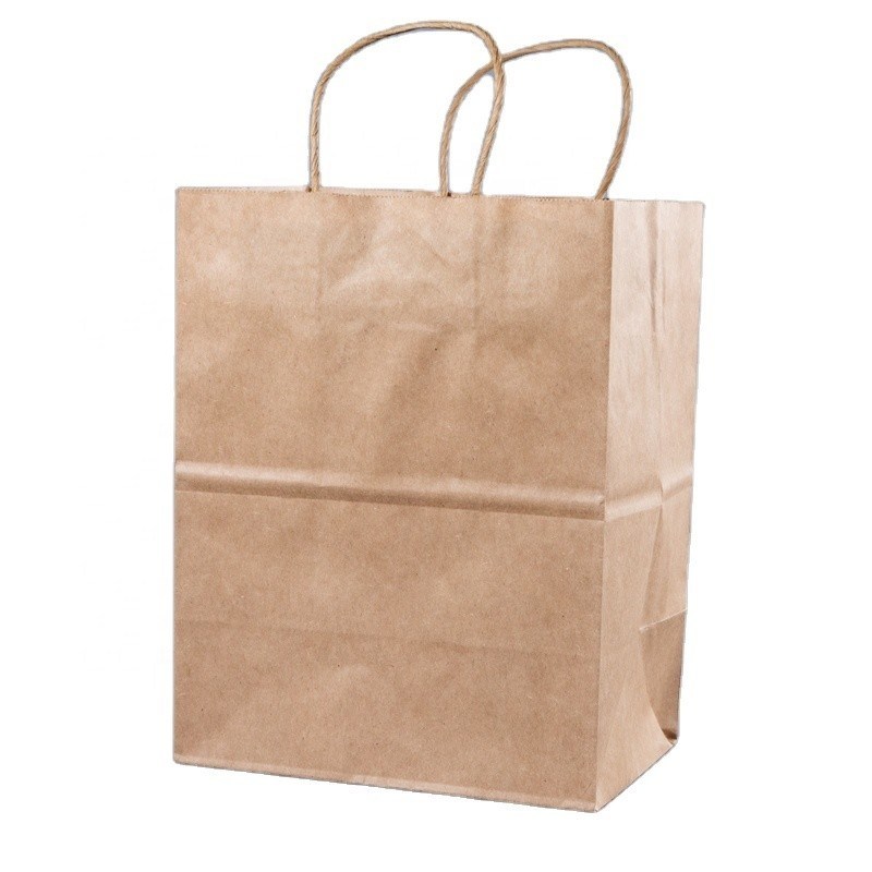 Personnaliser votre propre logo Flexo imprimé manche de patch Kraft sac de papier à emporter pour la restauration rapide