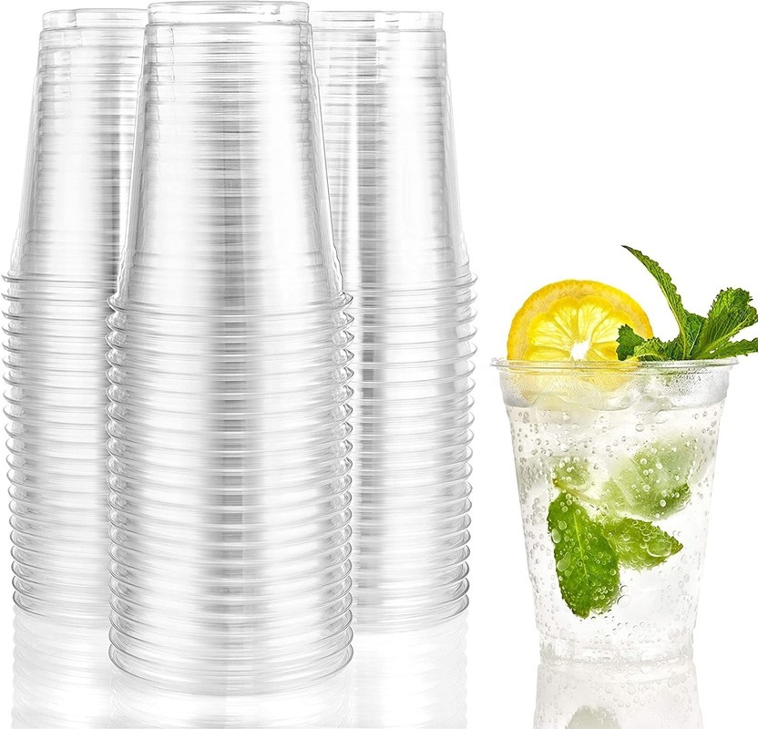 10/12/14/16/20/24 oz de tasses jetables en PLA à froid avec couvercle résistant à la température